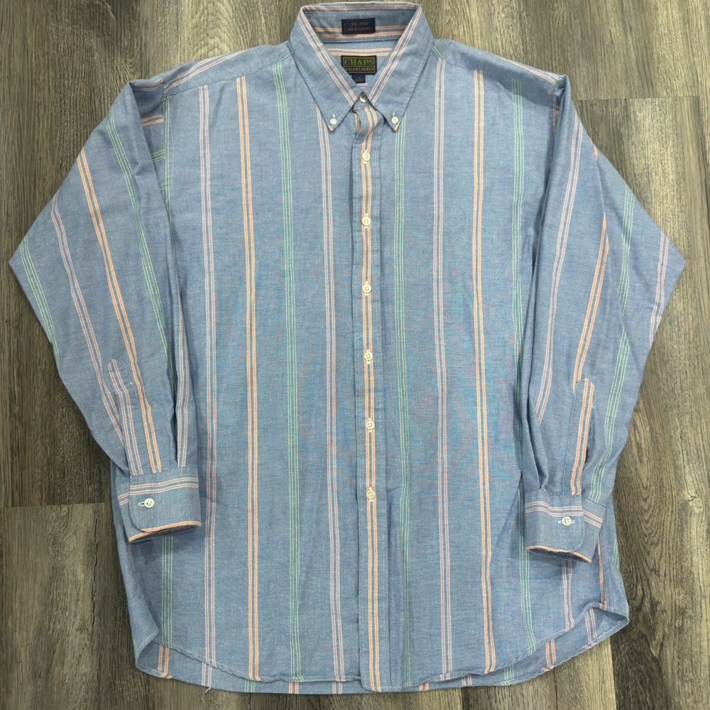 (XL) VTG 90s Chaps Ralph Lauren Multi Color Long sleeve‎ button down shirt